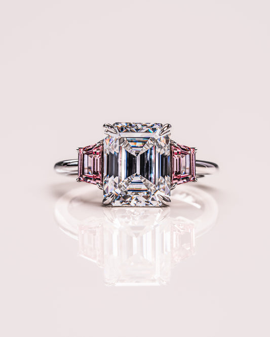 Rhonda - Emerald & Sapphire Trapezoid (Pink)