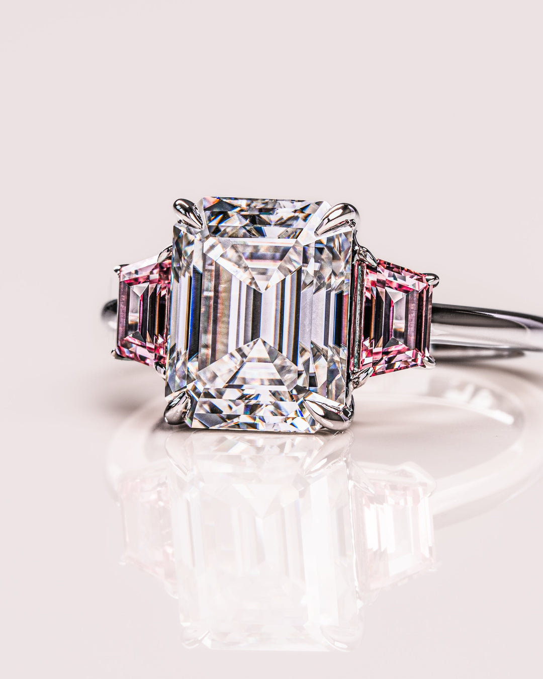 Rhonda - Emerald & Sapphire Trapezoid (Pink)
