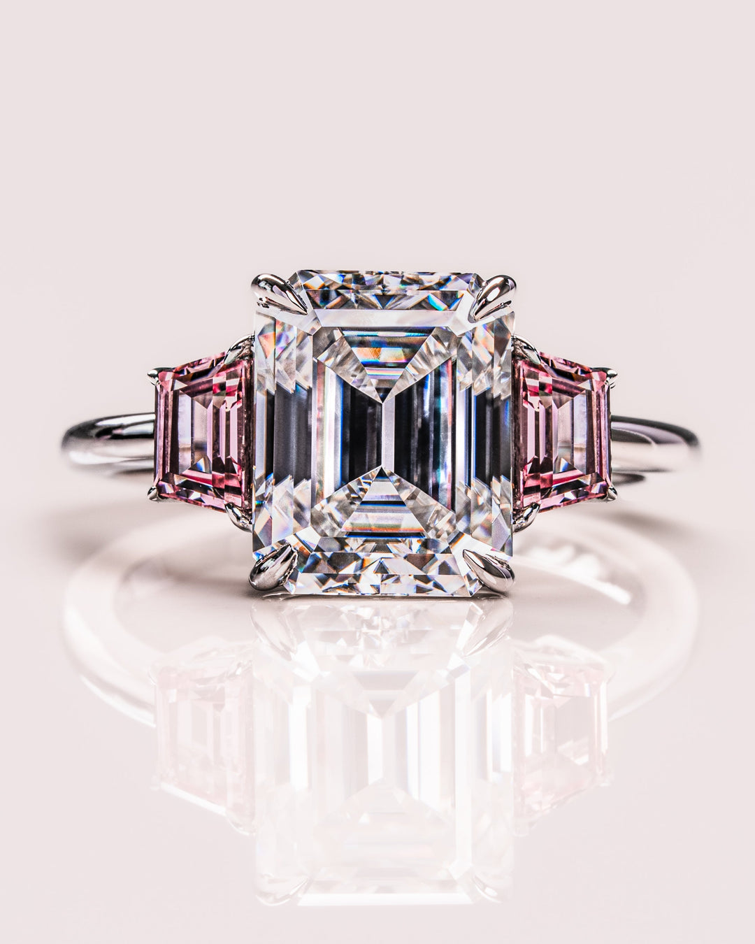 Rhonda - Emerald & Sapphire Trapezoid (Pink)