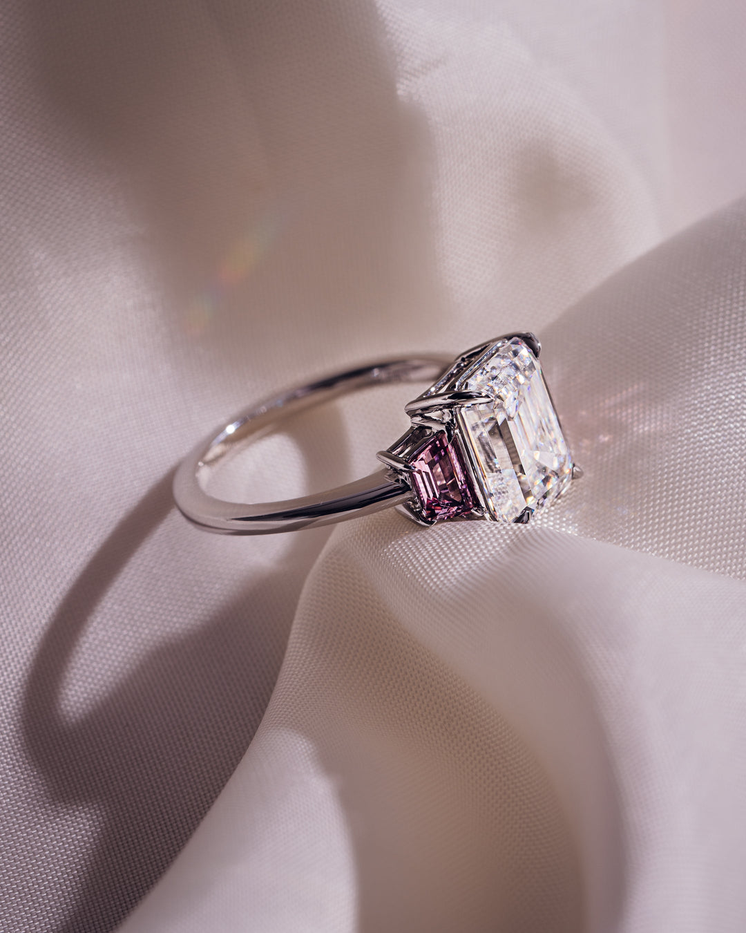 Rhonda - Emerald & Sapphire Trapezoid (Pink)