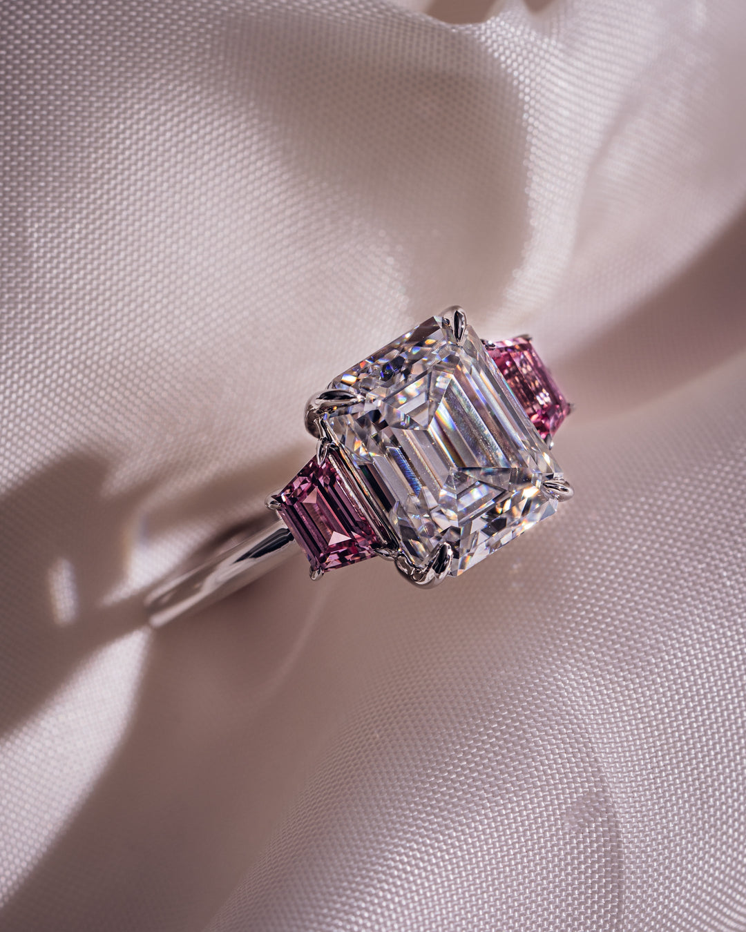 Rhonda - Emerald & Sapphire Trapezoid (Pink)