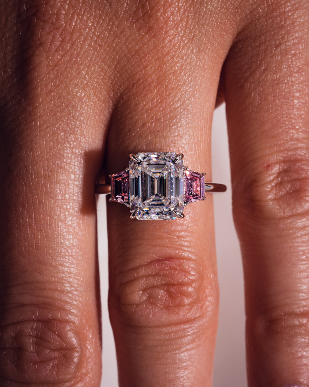 Rhonda - Emerald & Sapphire Trapezoid (Pink)