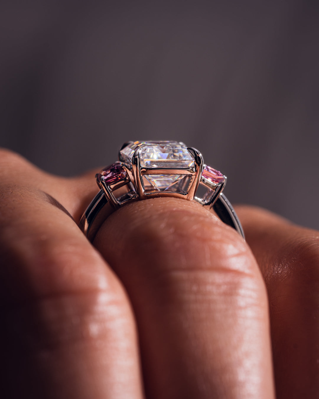 Rhonda - Emerald & Sapphire Trapezoid (Pink)