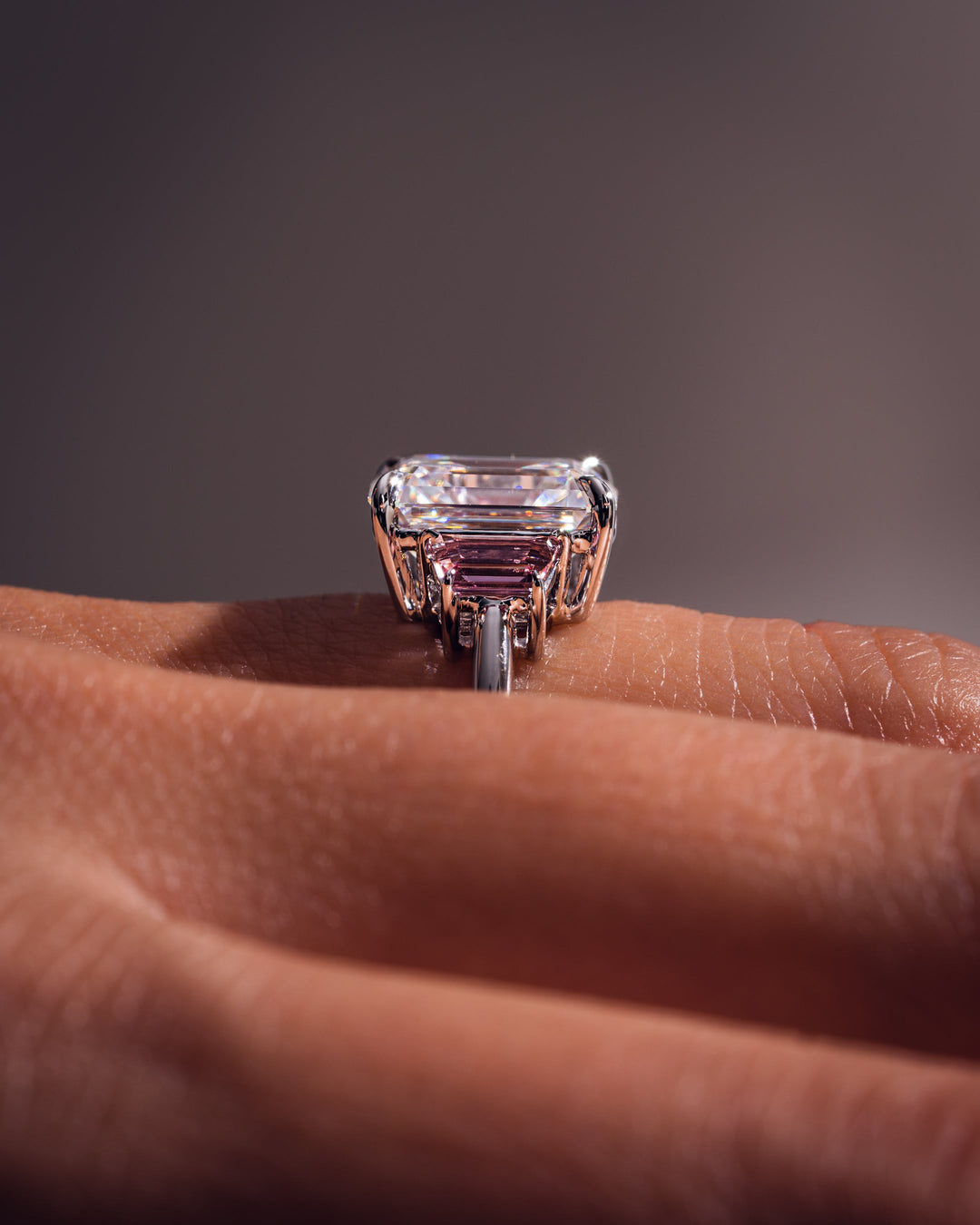 Rhonda - Emerald & Sapphire Trapezoid (Pink)