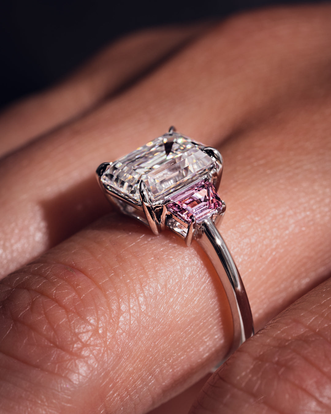 Rhonda - Emerald & Sapphire Trapezoid (Pink)