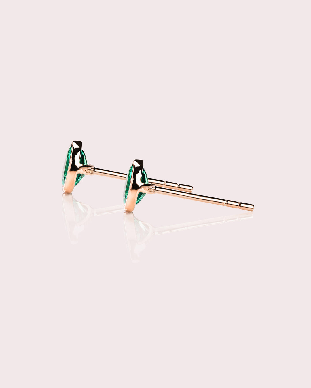 Demi Earrings - Round Lab-Emerald