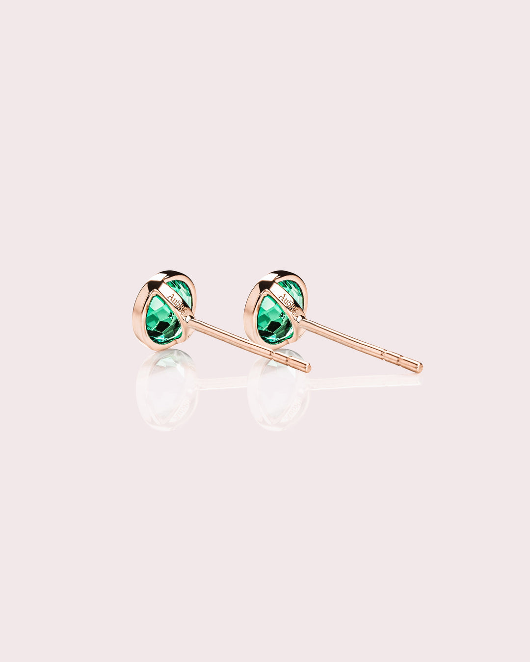 Demi Earrings - Round Lab-Emerald