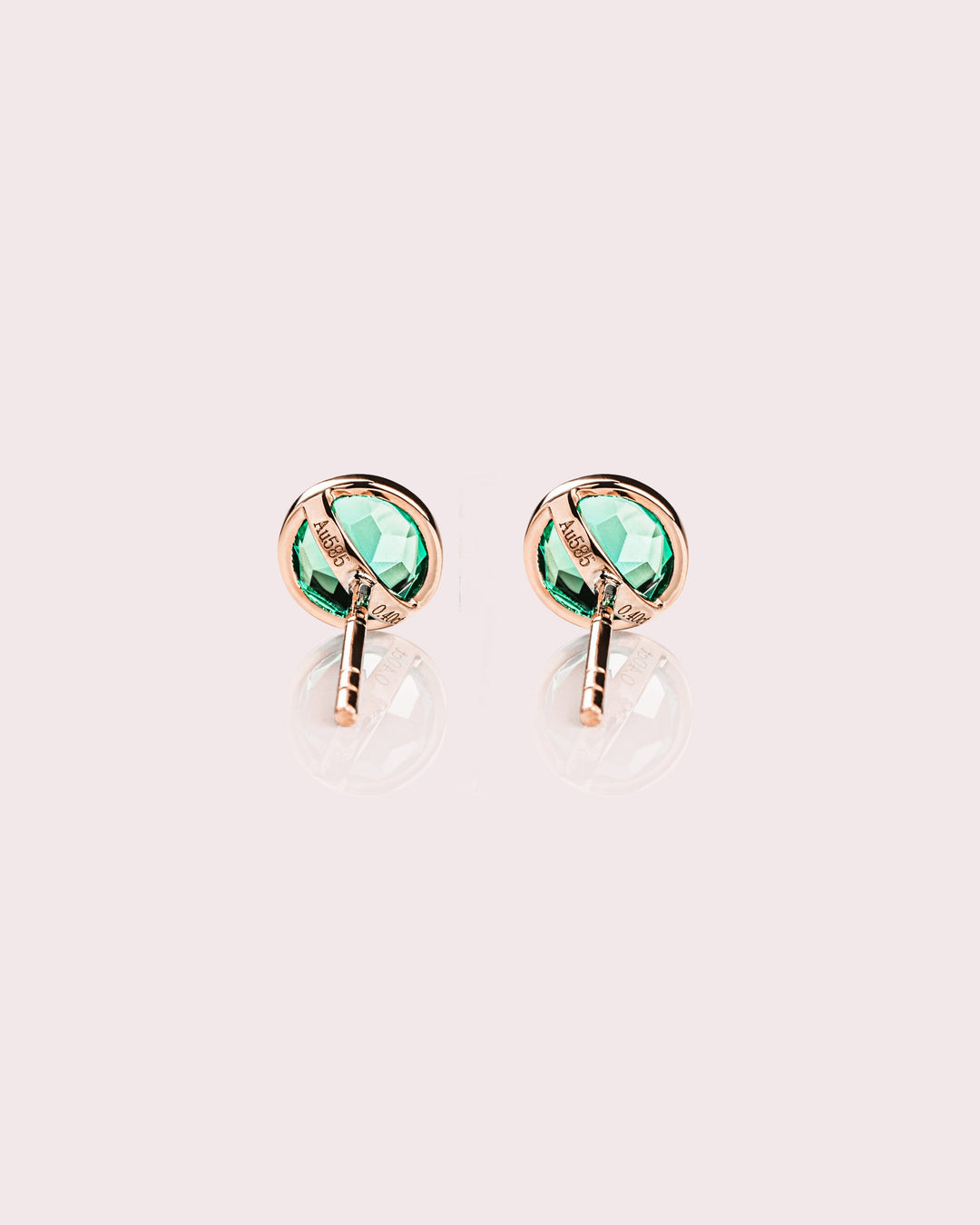 Demi Earrings - Round Lab-Emerald