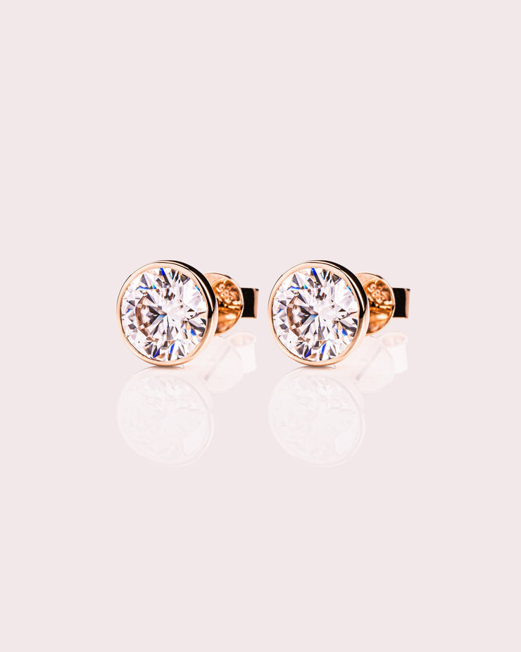 Ready to Ship - Demi Earrings - 2cte Round Brilliant