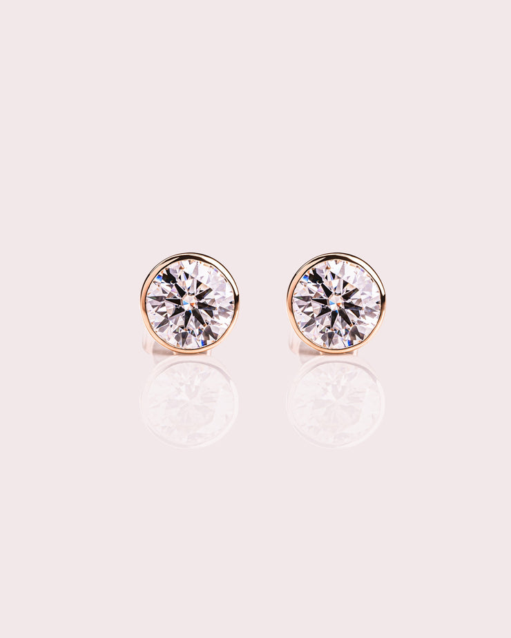 Ready to Ship - Demi Earrings - 2cte Round Brilliant