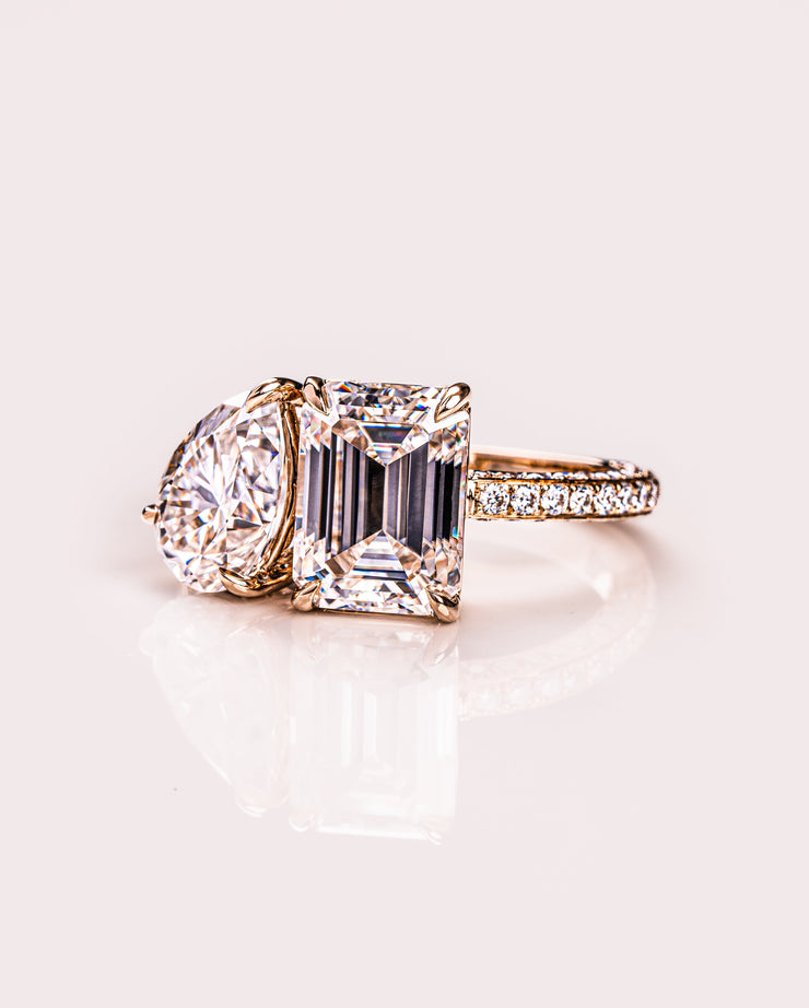 Tiana (with pavé) - Emerald & Pear