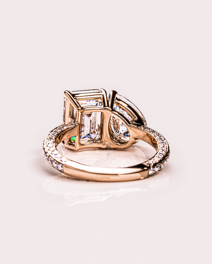 Tiana (with pavé) - Emerald & Pear