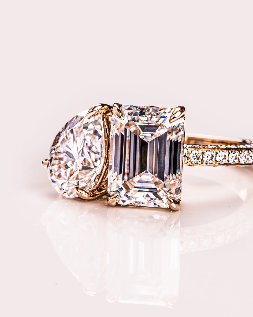 Tiana (with pavé) - Emerald & Pear