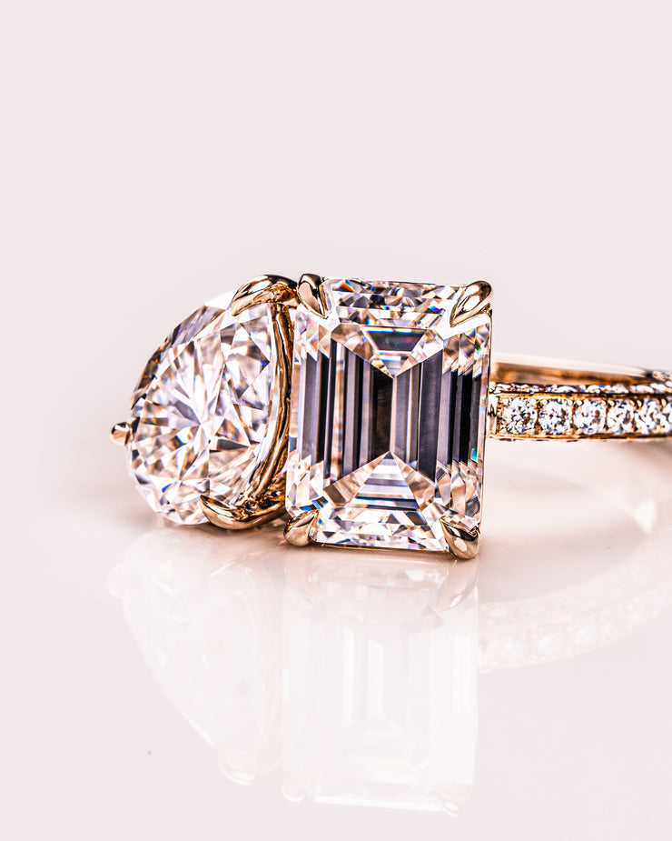 Tiana (with pavé) - Emerald & Pear