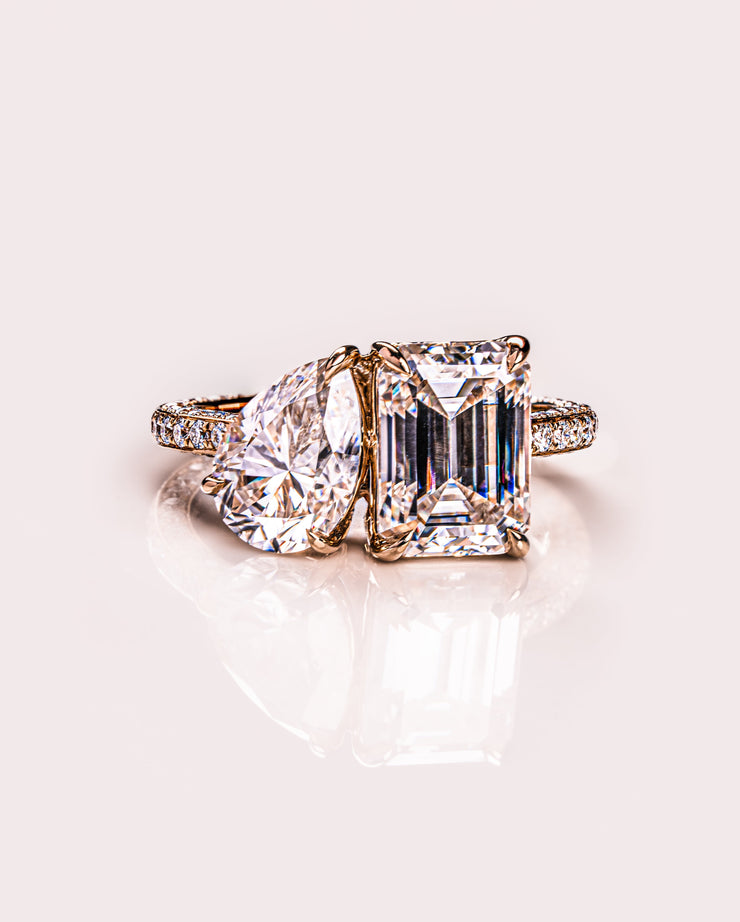 Tiana (with pavé) - Emerald & Pear
