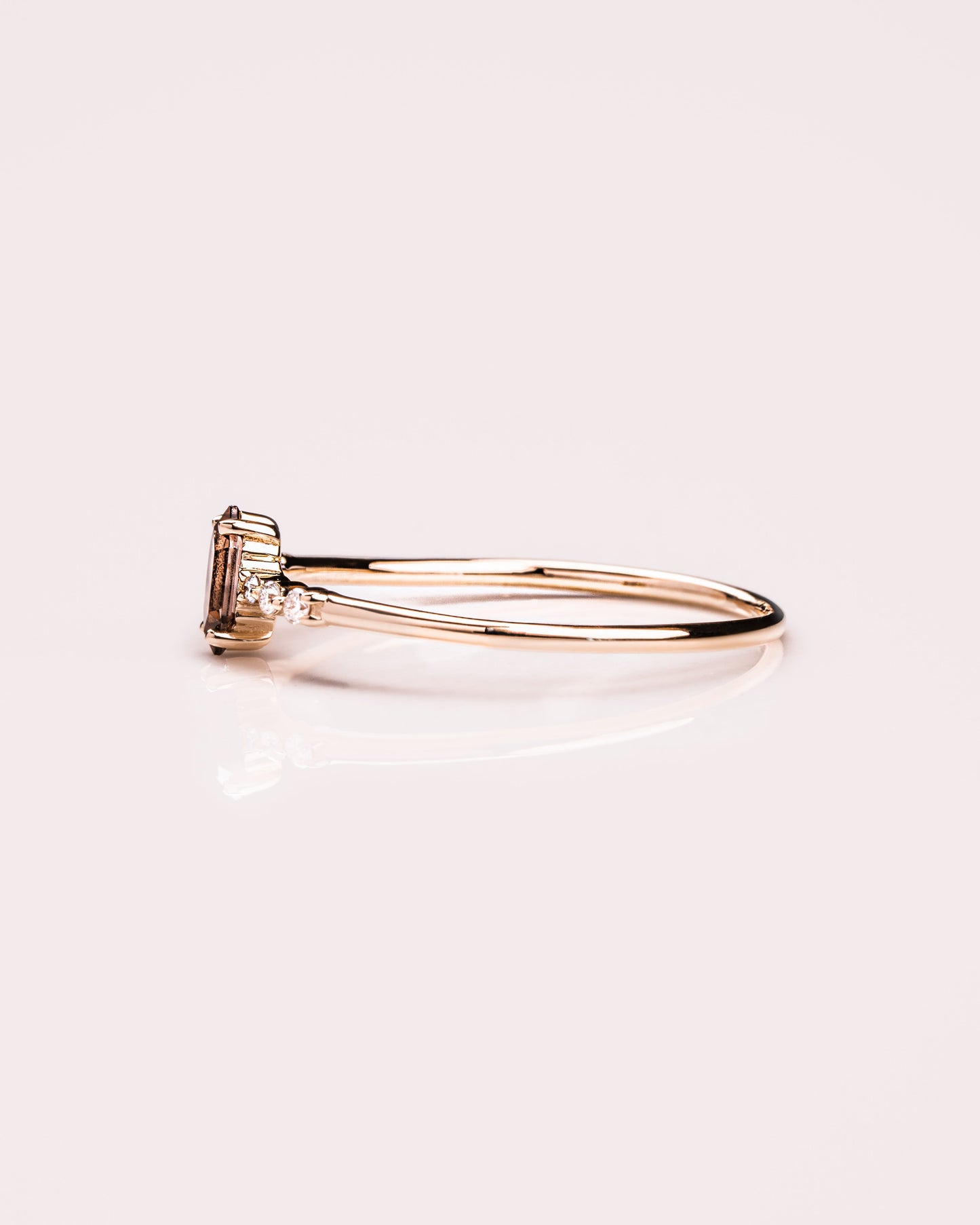 Ready to Ship - Smoky Quartz Hexagon & Diamond Ring