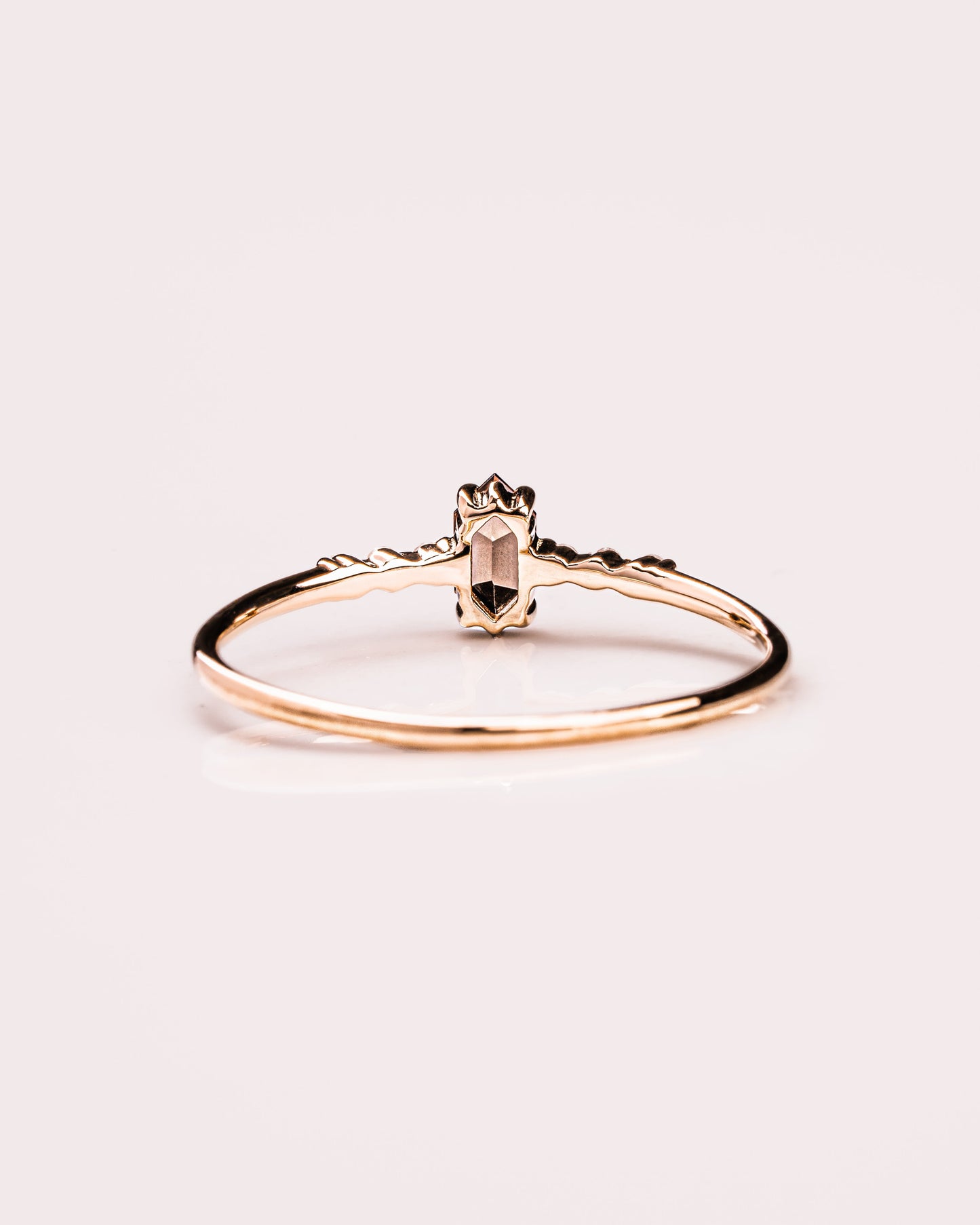 Ready to Ship - Smoky Quartz Hexagon & Diamond Ring