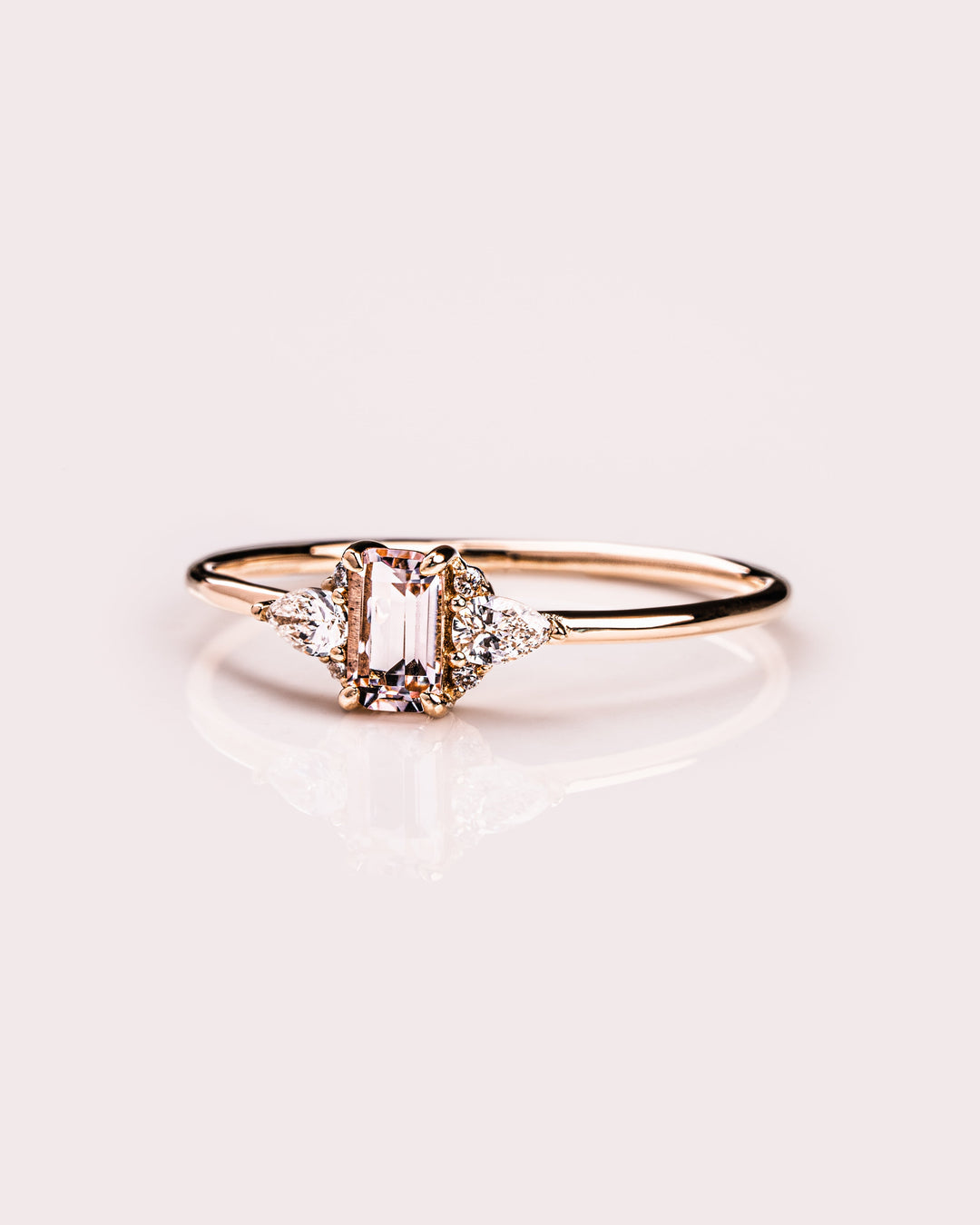 Ready to Ship - Morganite & Diamond Ring