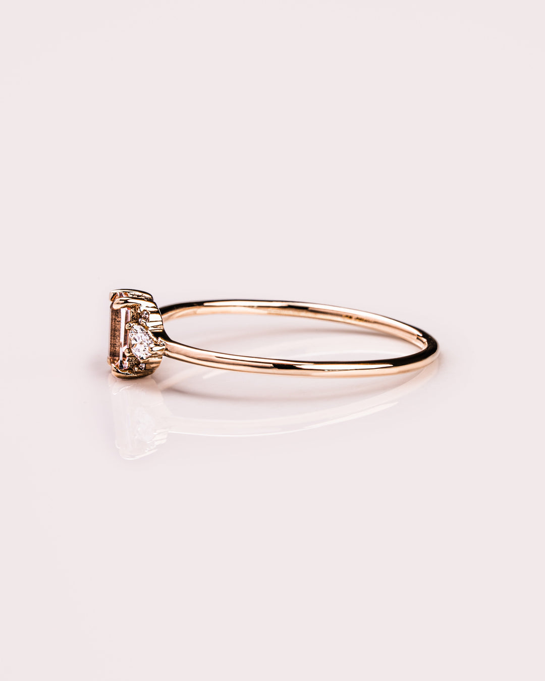 Ready to Ship - Morganite & Diamond Ring
