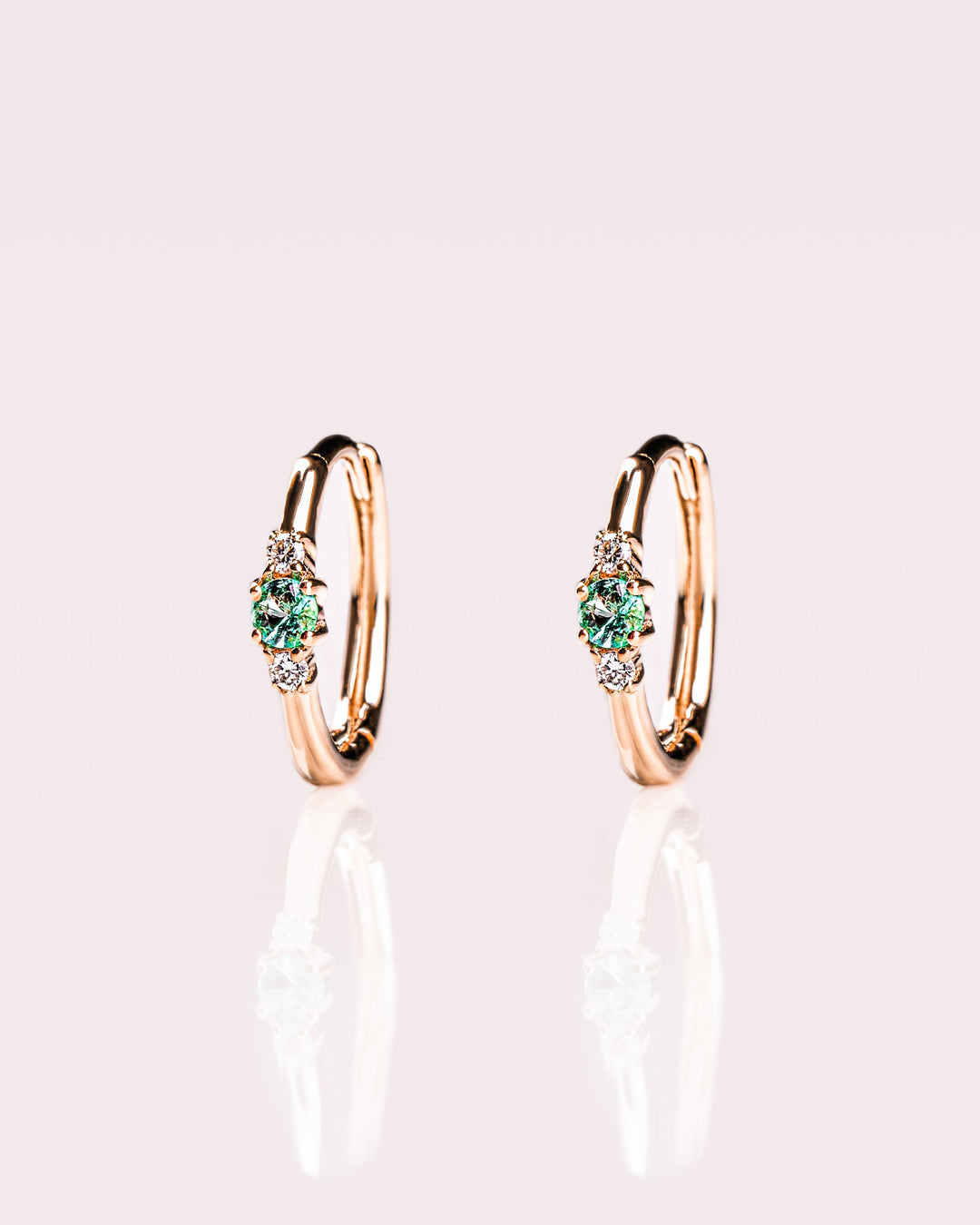 Ready to Ship - Emerald & Lab-Diamond Huggie