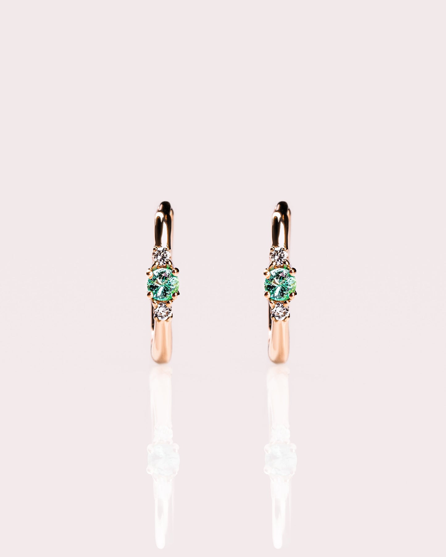Ready to Ship - Emerald & Lab-Diamond Huggie