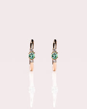 Ready to Ship - Emerald & Lab-Diamond Huggie