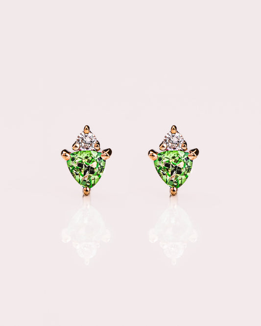 Ready to Ship - Tsavorite & Lab-Diamond Earrings