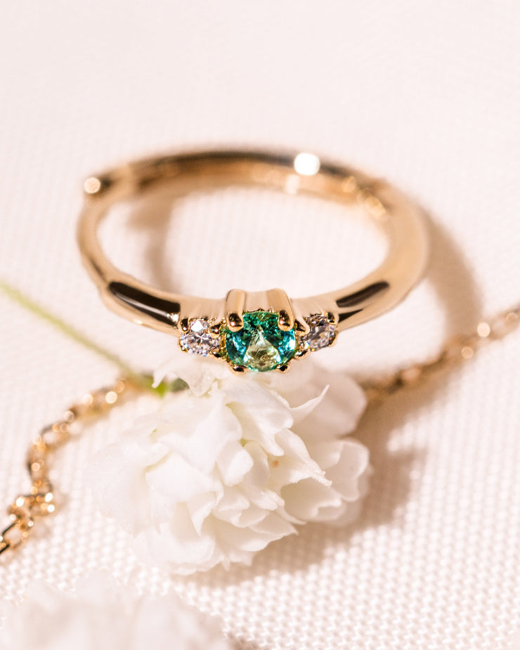 Ready to Ship - Emerald & Lab-Diamond Huggie
