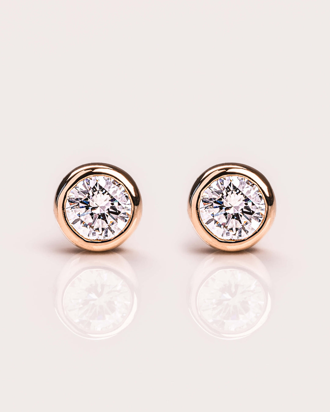 Ready to Ship - 3mm Bezel Diamond Studs