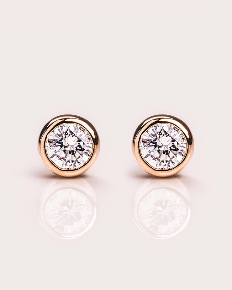 Ready to Ship - 3mm Bezel Diamond Studs