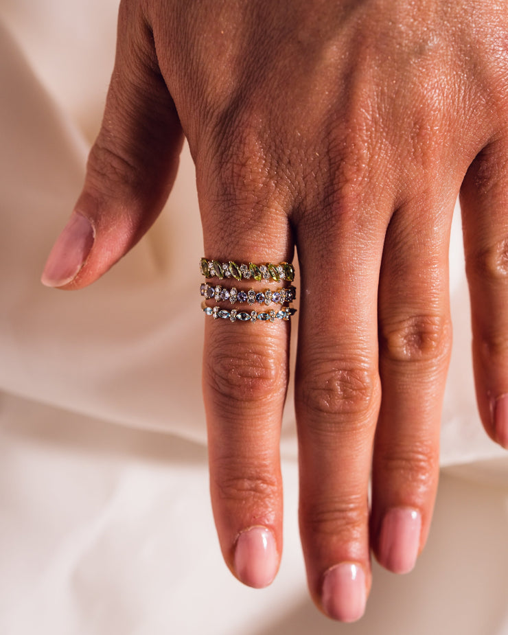 Ready to Ship - Swiss Blue Topaz & Diamond Ring