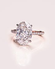 Ready to Ship - Jasmine - Oval - Platinum Head & Rose Gold Band
