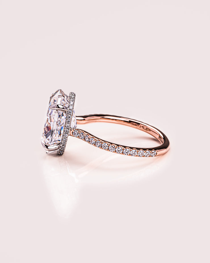 Ready to Ship - Jasmine - Oval - Platinum Head & Rose Gold Band