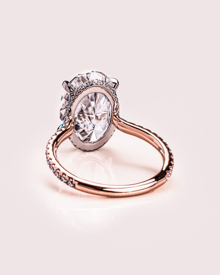 Ready to Ship - Jasmine - Oval - Platinum Head & Rose Gold Band