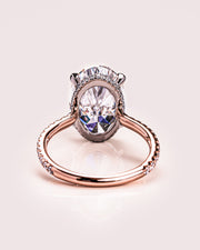 Ready to Ship - Jasmine - Oval - Platinum Head & Rose Gold Band