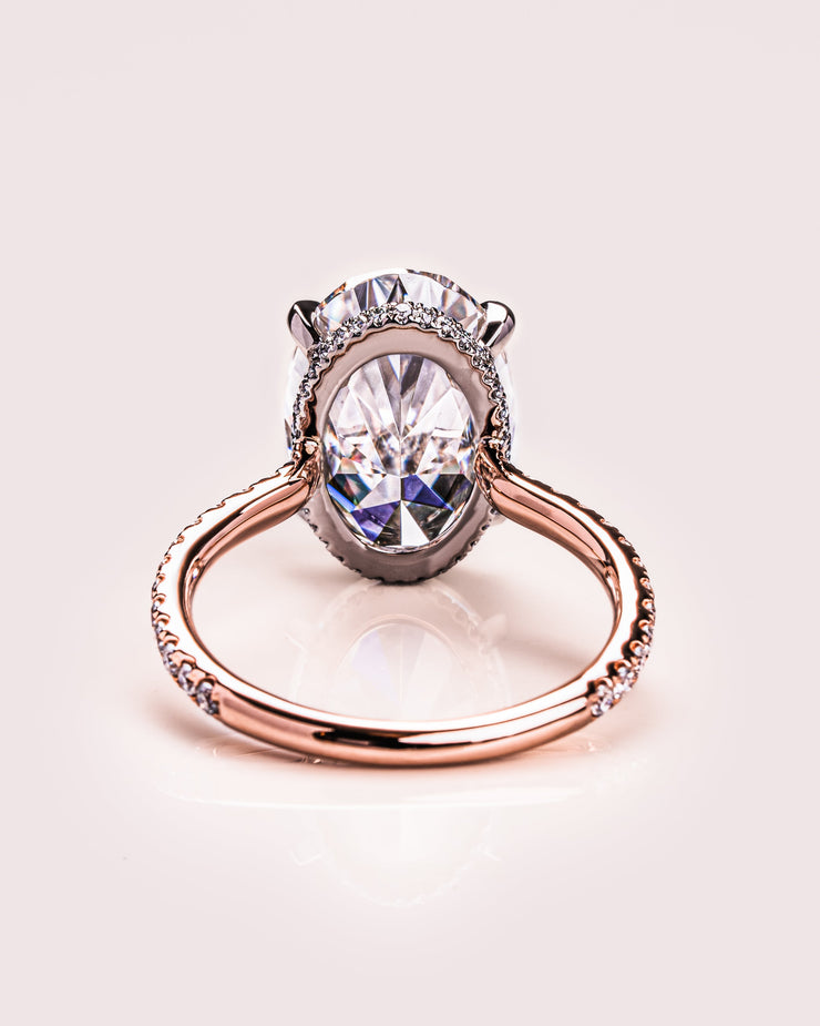 Ready to Ship - Jasmine - Oval - Platinum Head & Rose Gold Band