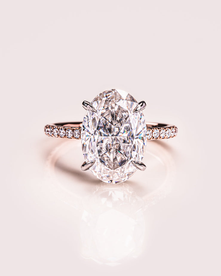 Ready to Ship - Jasmine - Oval - Platinum Head & Rose Gold Band