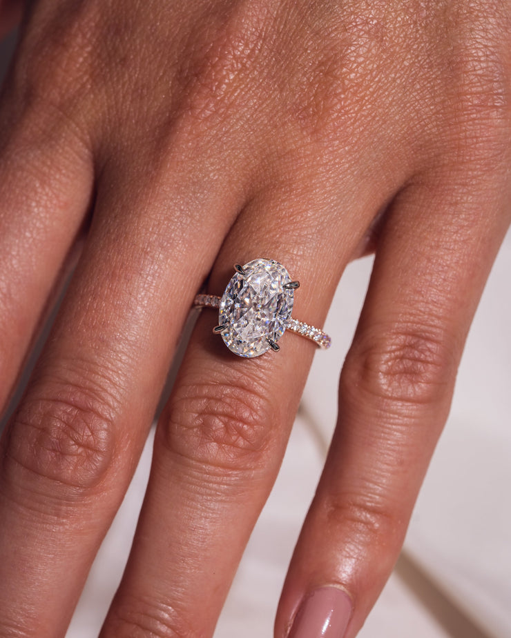 Ready to Ship - Jasmine - Oval - Platinum Head & Rose Gold Band