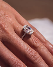 Ready to Ship - Jasmine - Oval - Platinum Head & Rose Gold Band