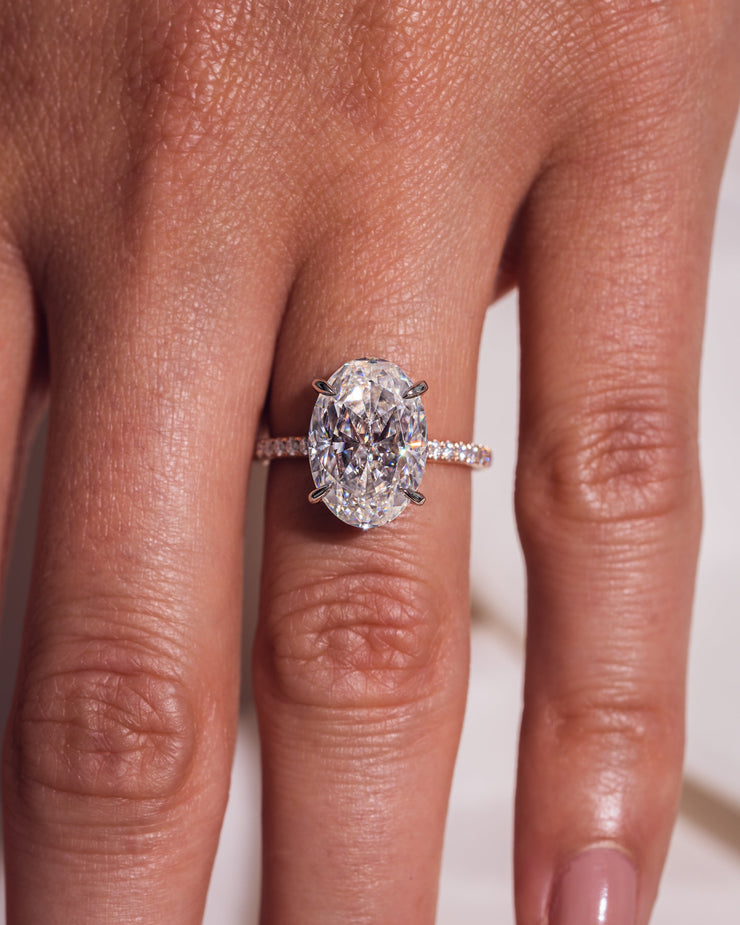 Ready to Ship - Jasmine - Oval - Platinum Head & Rose Gold Band