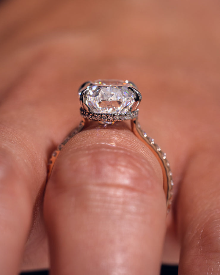 Ready to Ship - Jasmine - Oval - Platinum Head & Rose Gold Band