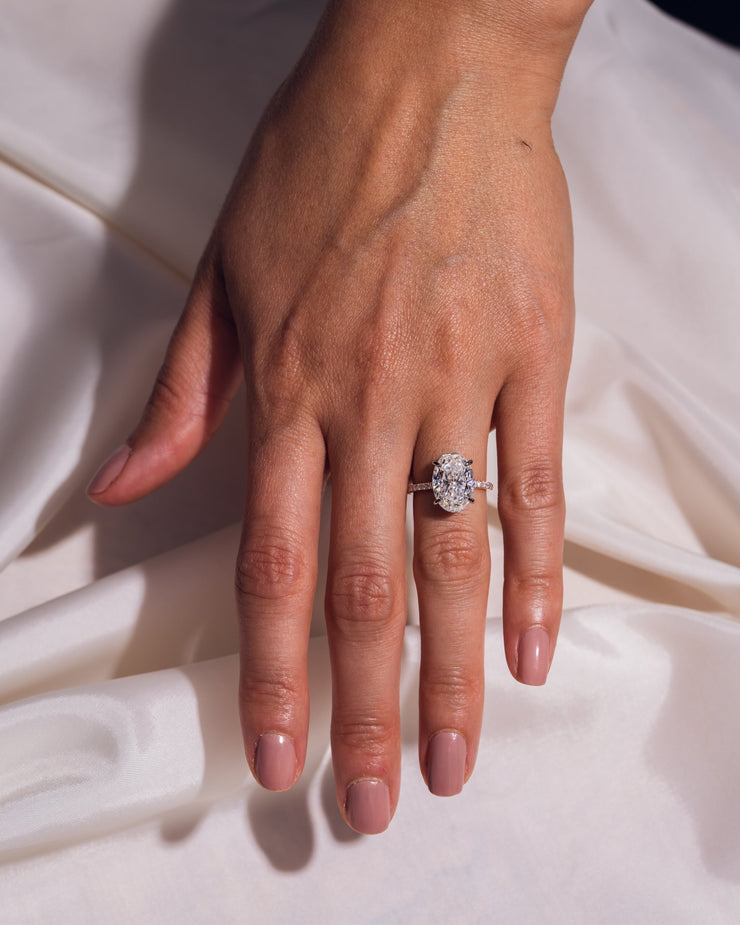 Ready to Ship - Jasmine - Oval - Platinum Head & Rose Gold Band