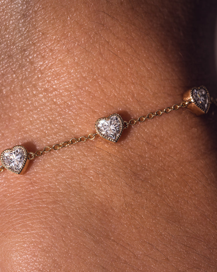 Ready to Ship - Amora - Heart Bezel Bracelet