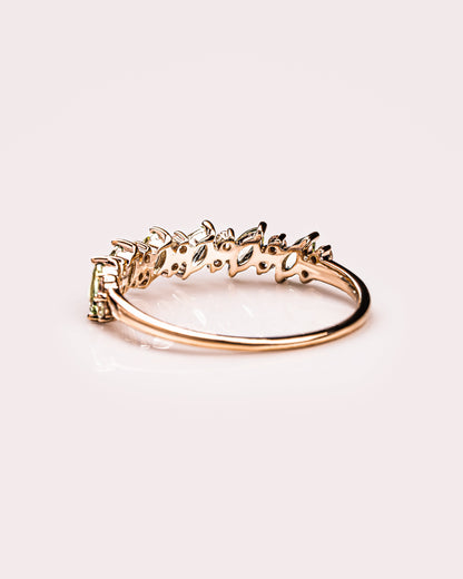 Ready to Ship - Marquise Peridot & Diamond Band