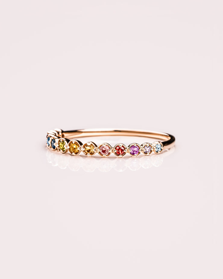 Ready to Ship - Round Bezel Rainbow Ring