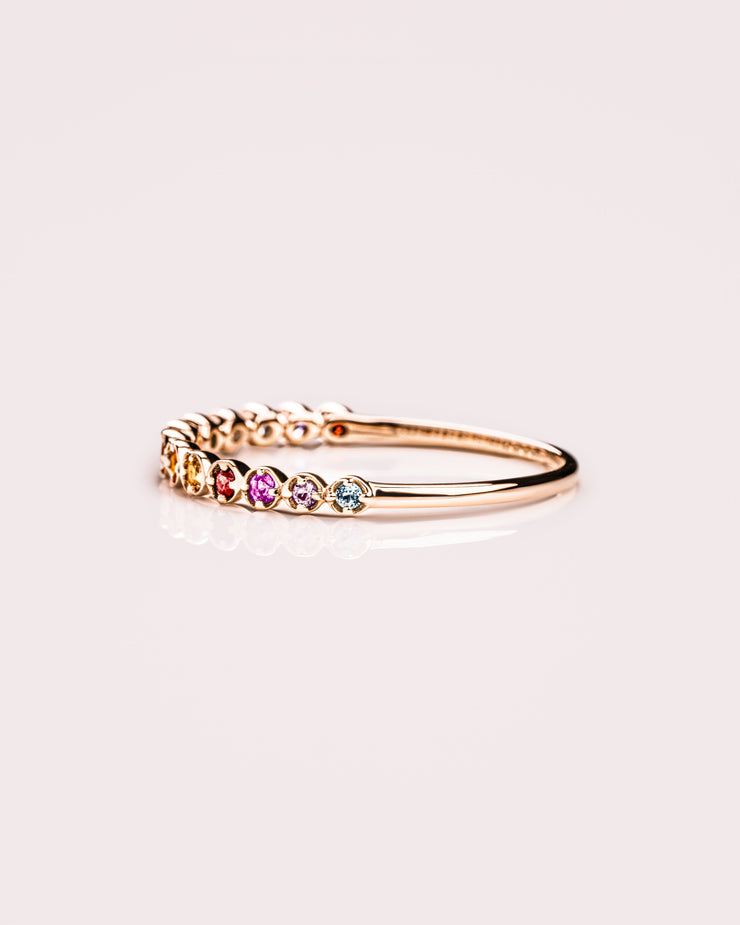Ready to Ship - Round Bezel Rainbow Ring