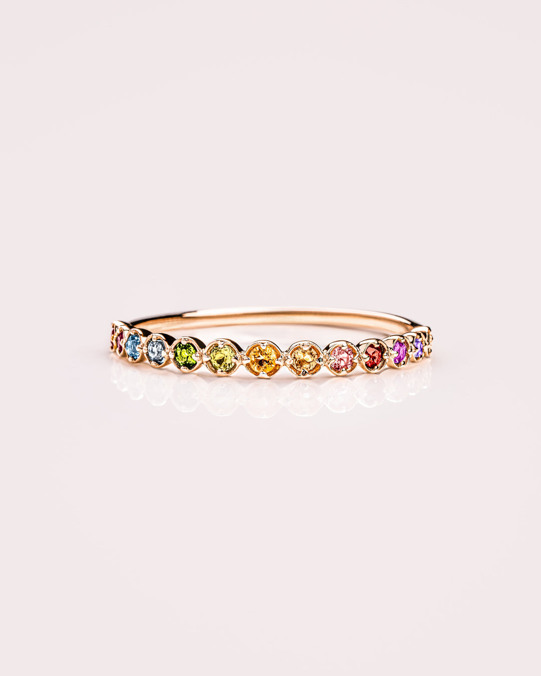 Ready to Ship - Round Bezel Rainbow Ring
