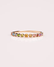 Ready to Ship - Round Bezel Rainbow Ring