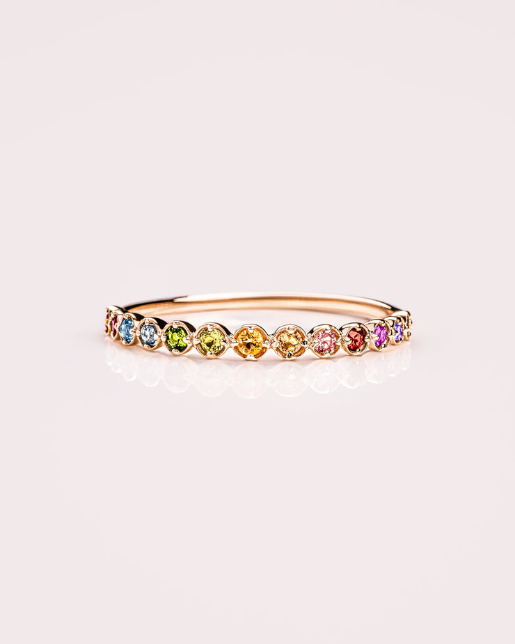 Ready to Ship - Round Bezel Rainbow Ring