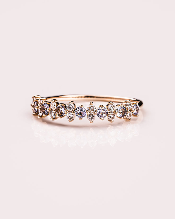 Ready to Ship - Tanzanite & Diamond Cluster Ring